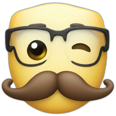 A moustache in the rubber hose animation style emoji