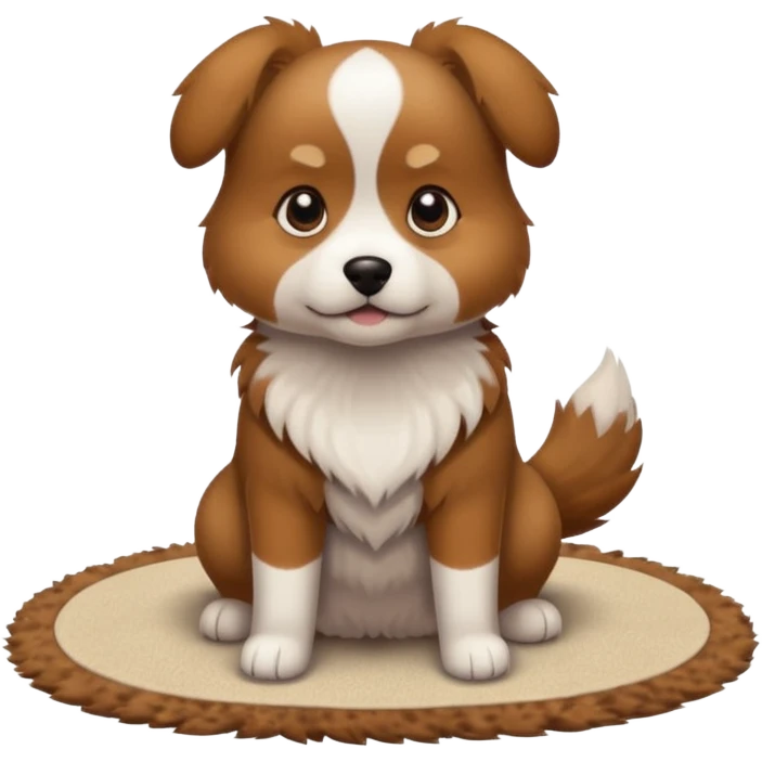 dog standing on a carpet emoji