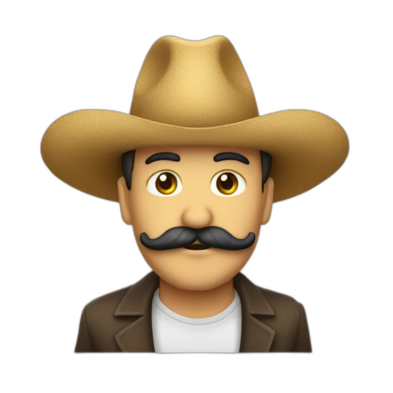 señor con bigote y sombrero emoji