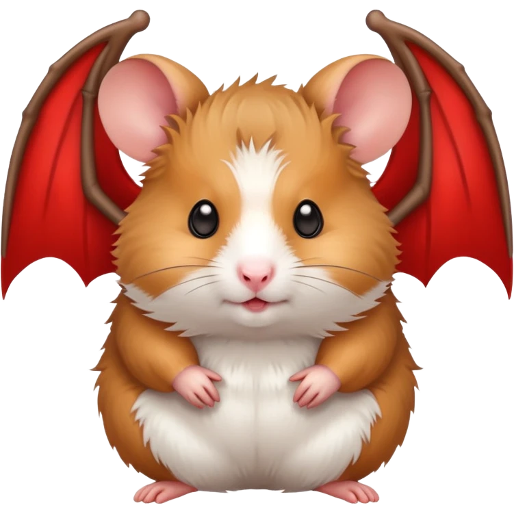 Hamster with red bat wings and horns emoji