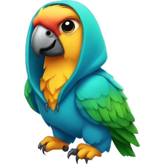Parrot wearing a hoodie  emoji