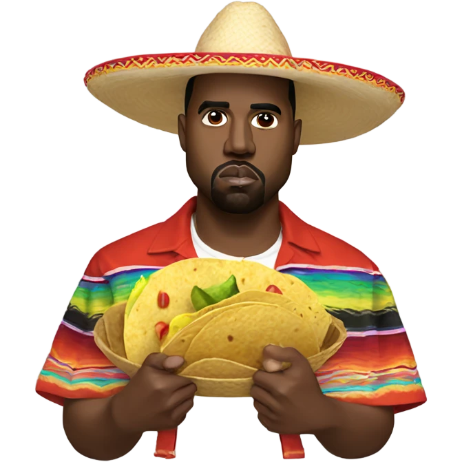  kanye west with a sombrero, tacos and maracas emoji