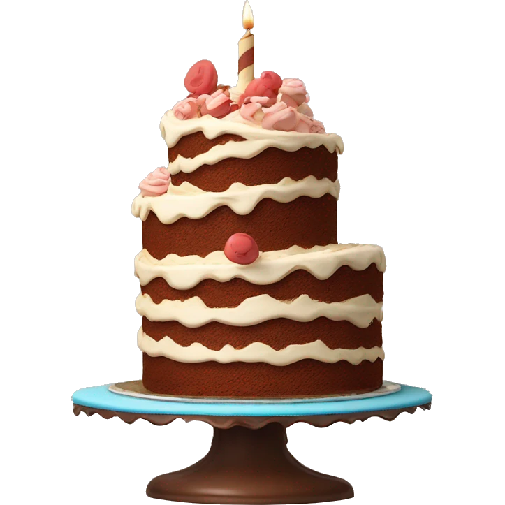 Topsy-turvy cake three layers lopsided ￼ emoji