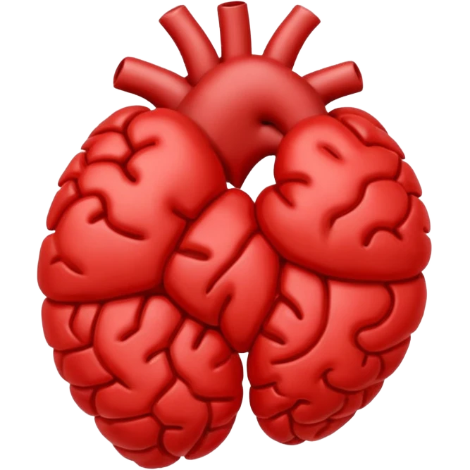 Brain and heart emoji