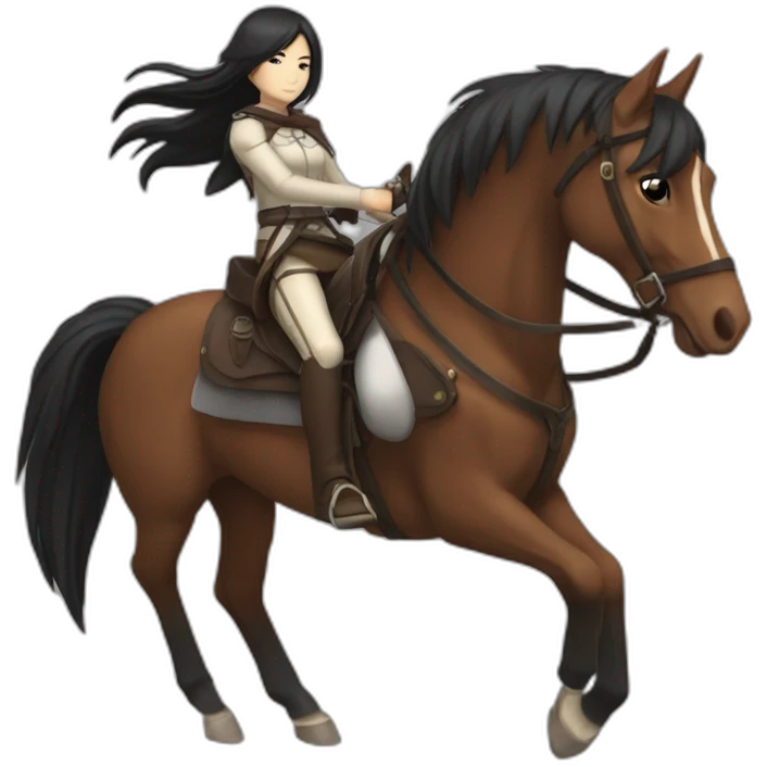mikasa ackerman ride horse emoji
