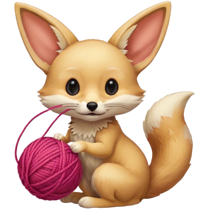 fennec playing with yarn ball  emoji