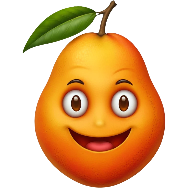 Mango with a creepy face emoji