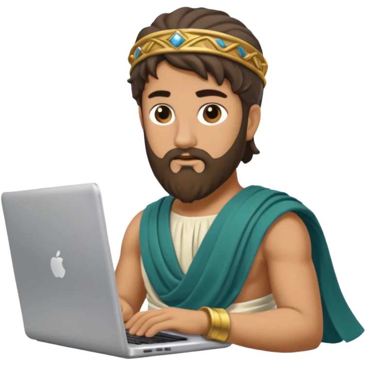 Poseidon with laptop emoji