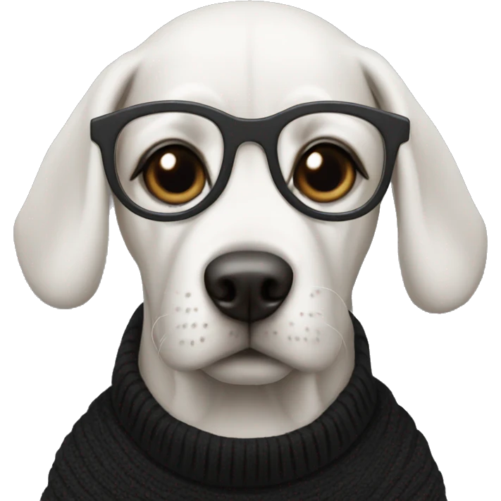dog with glasses and black turtleneck emoji