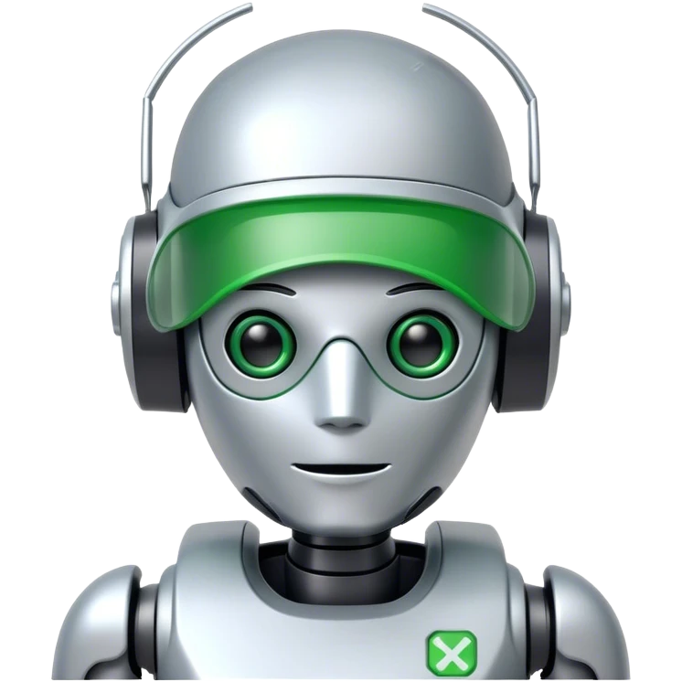 Robot accountant with green visor emoji