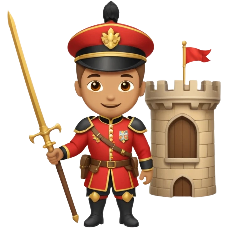 castle-guard, no sword, chibi full body emoji