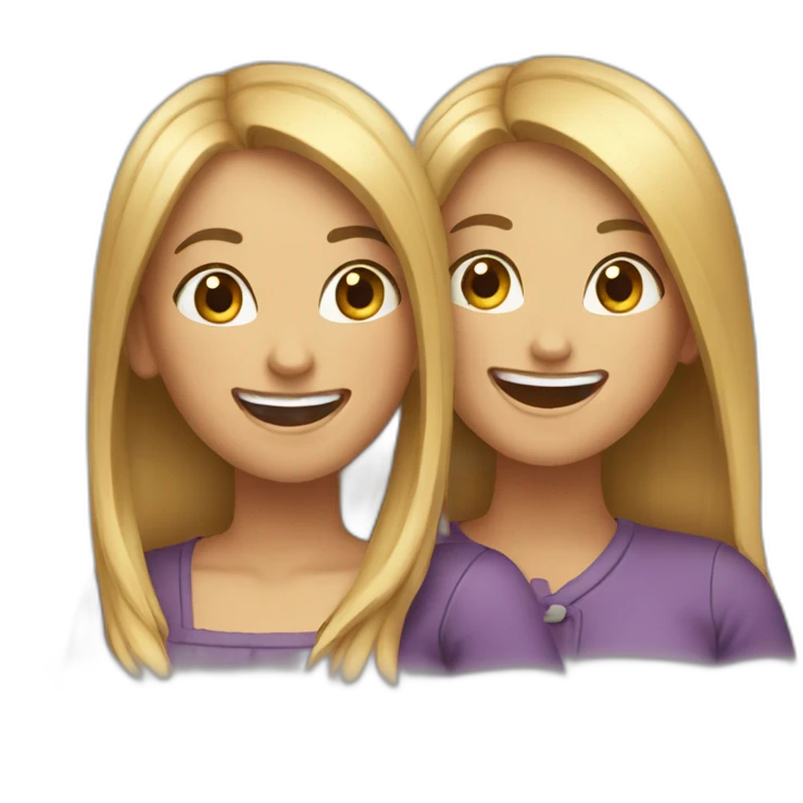 Two  female bestfriends laughing together  emoji