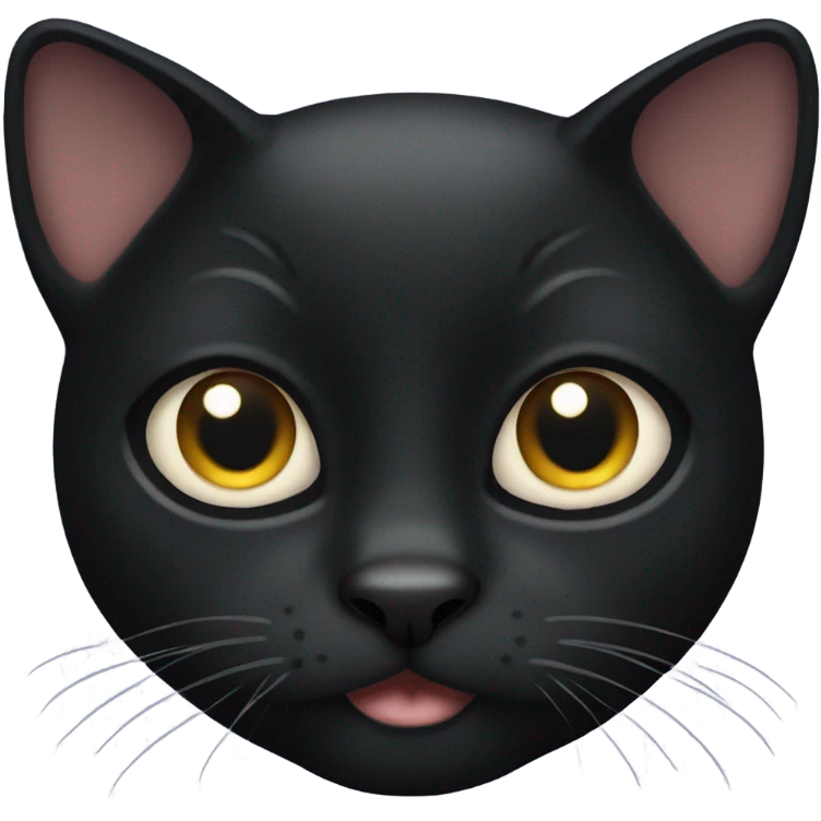 Black cat with big cute eyes emoji