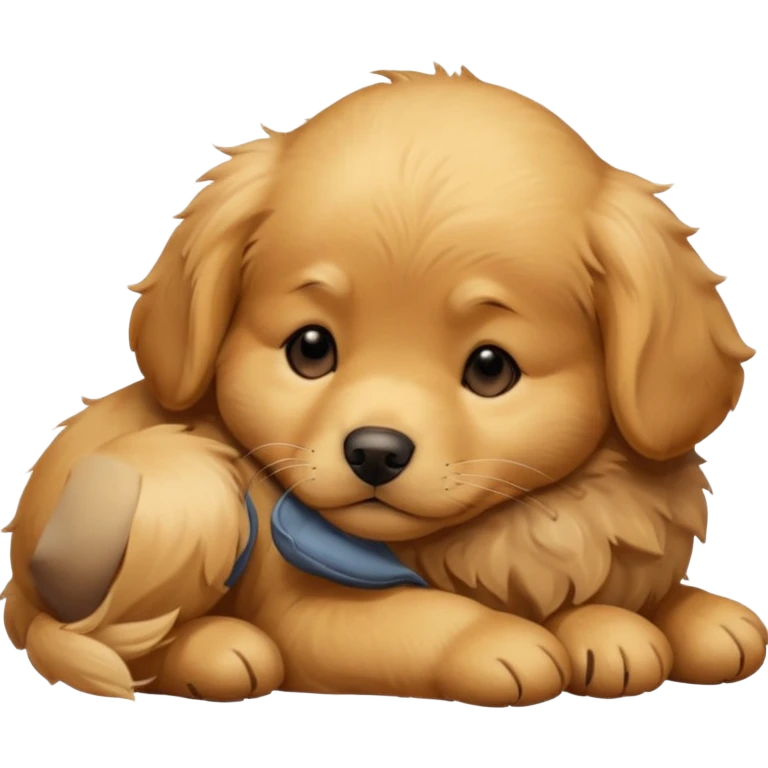 Golden retriever puppy sleepy emoji