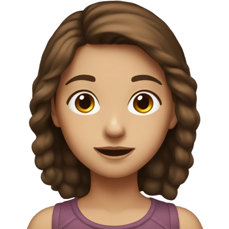 brown haired girl portrait emoji
