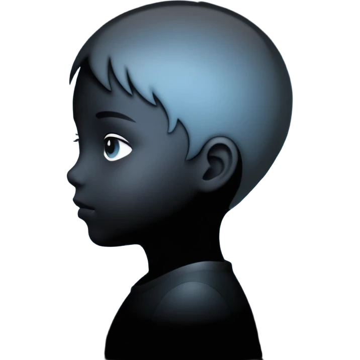 silhouette of a child inside a larger head silhouette emoji