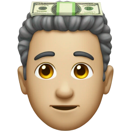a wad of money on the forehead emoji