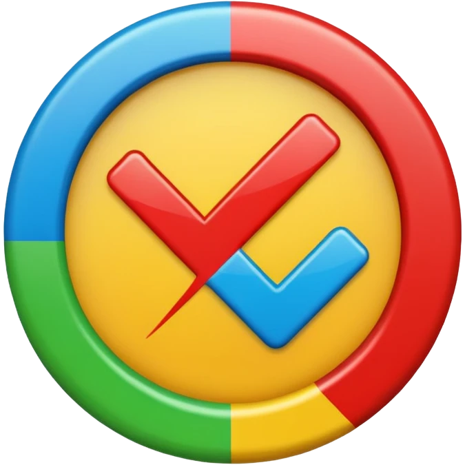 colorful check mark with a circle around it emoji