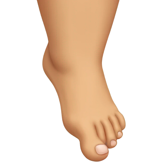 A bare foot with a thumb as a big toe emoji