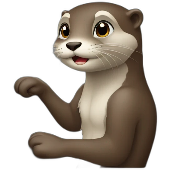 Impatient otter waiting in car with airport in background emoji
