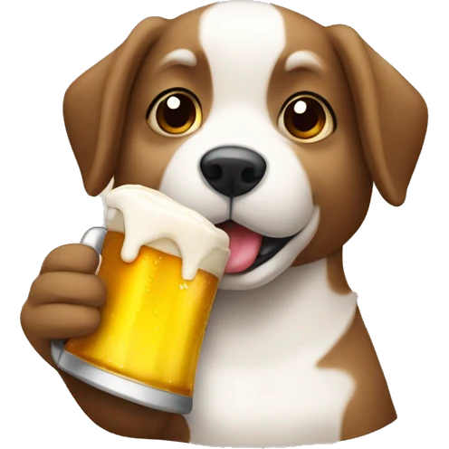 Perro bebiendo cerveza emoji