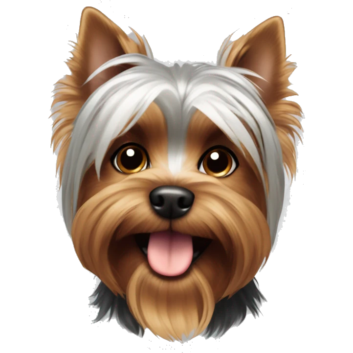 Dog Yorkshire terrier happy brown and silver color  emoji