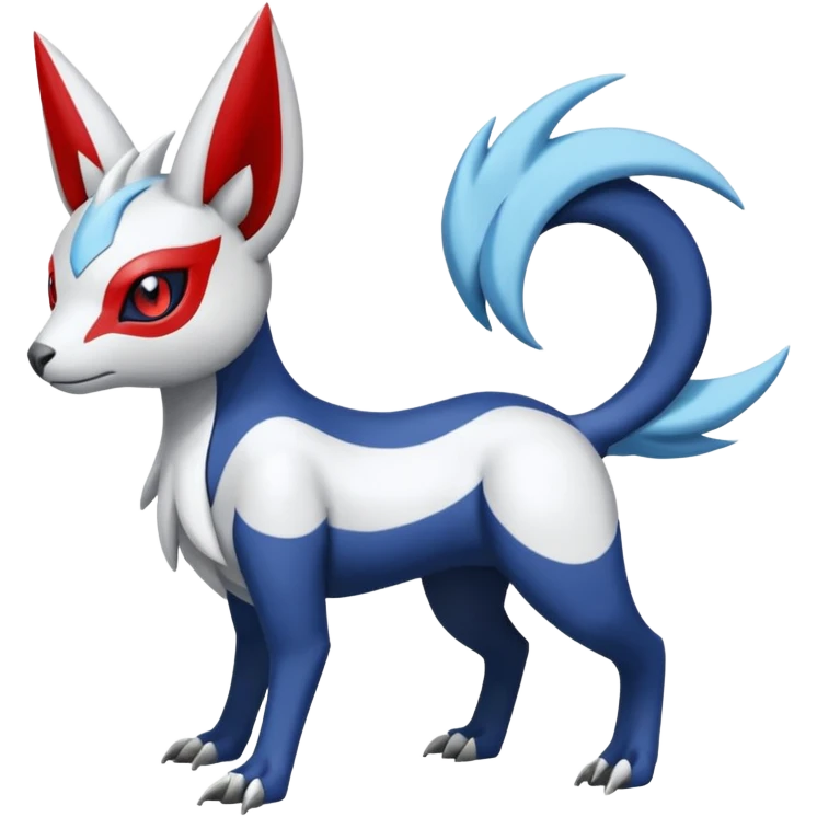 Garurumon-Meloetta-Zangoose-Absol-fusion-hybrid-creature (full body) emoji