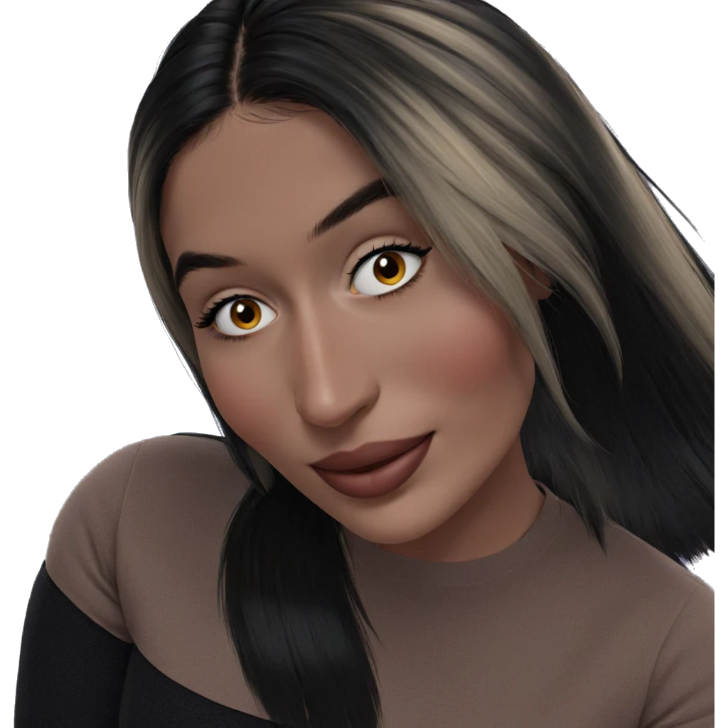 smiling girl with black hair emoji