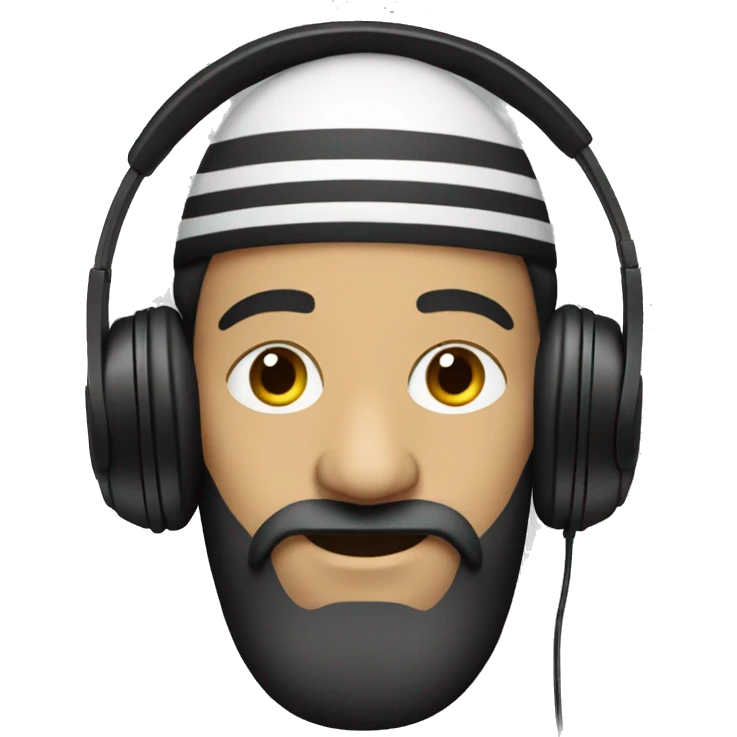 Hasidic man  with headphones on emoji