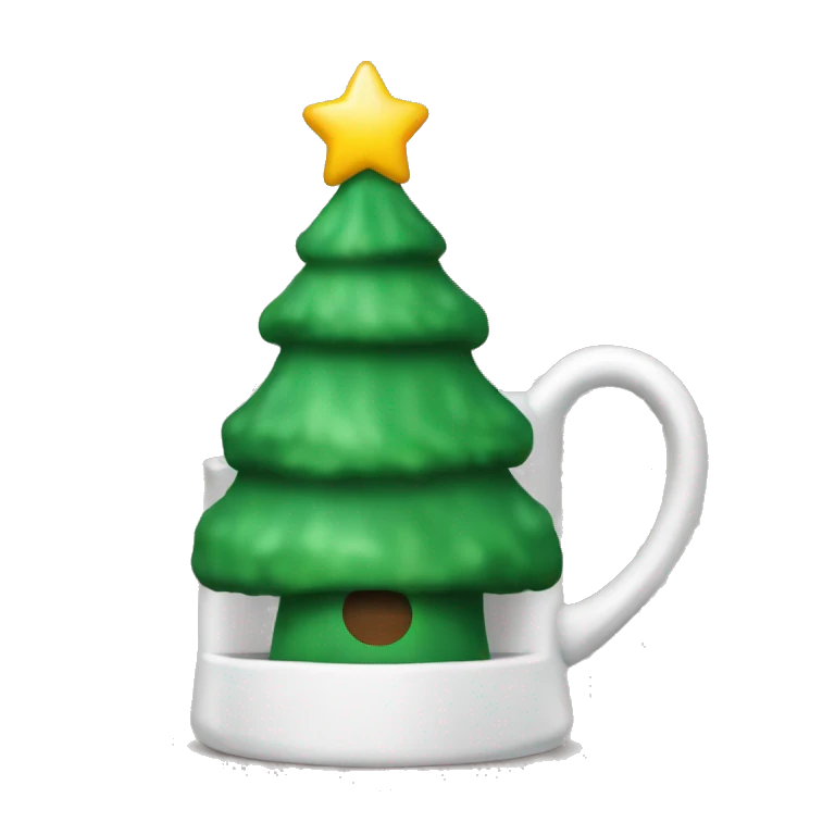 Christmas tree toy in the shape of a coffee mug emoji