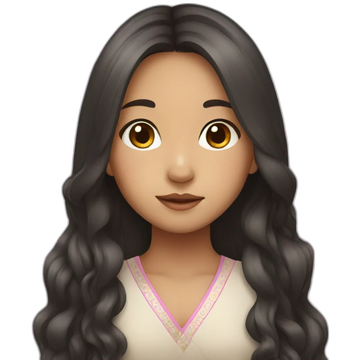 Korean indian girl long hair emoji