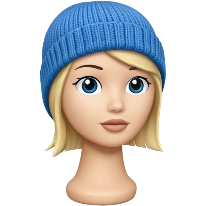 Blue beanie no human emoji