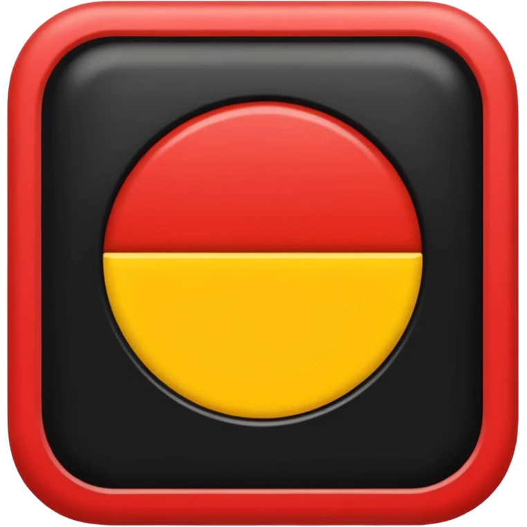 a black and red rectangle with a medium-sized yellow circle in the middle emoji