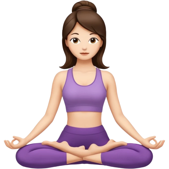 yoga women elegant and brunette hair emoji