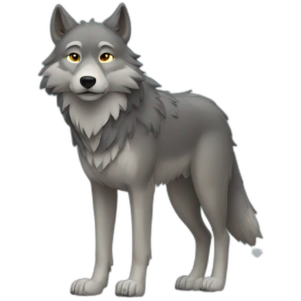 Wolf standing in snow emoji