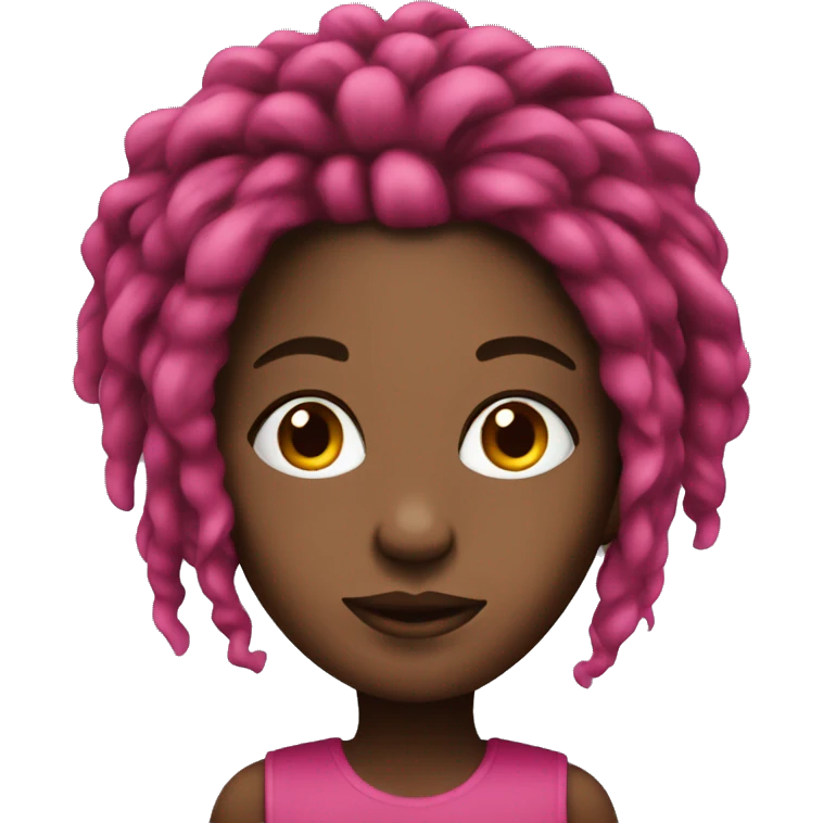 black women head with dark pink dreadlocks emoji