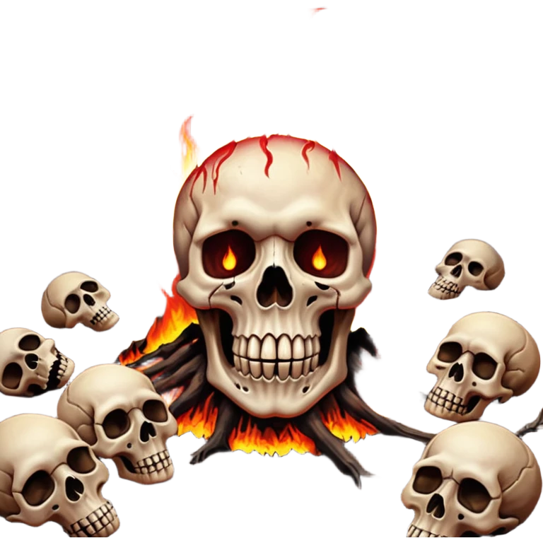 A burning hell landscape in the style of rott8ng corpses in the style of your bloody skull art. More detailed, extreme detail in a realistic style  emoji