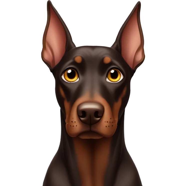 Choco doberman with cat eyes emoji