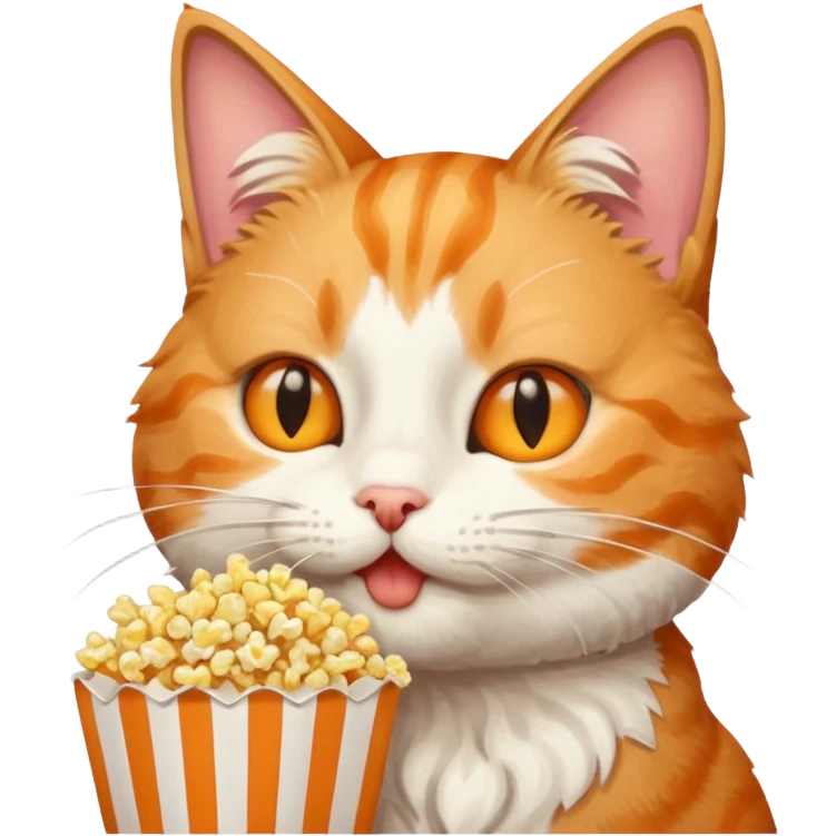 cat eat pop corn emoji