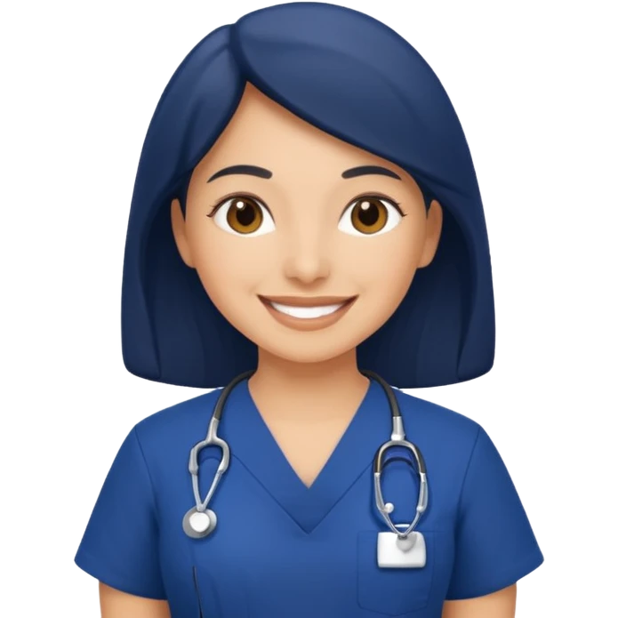 Latina nurses with navy blue scrubs  emoji