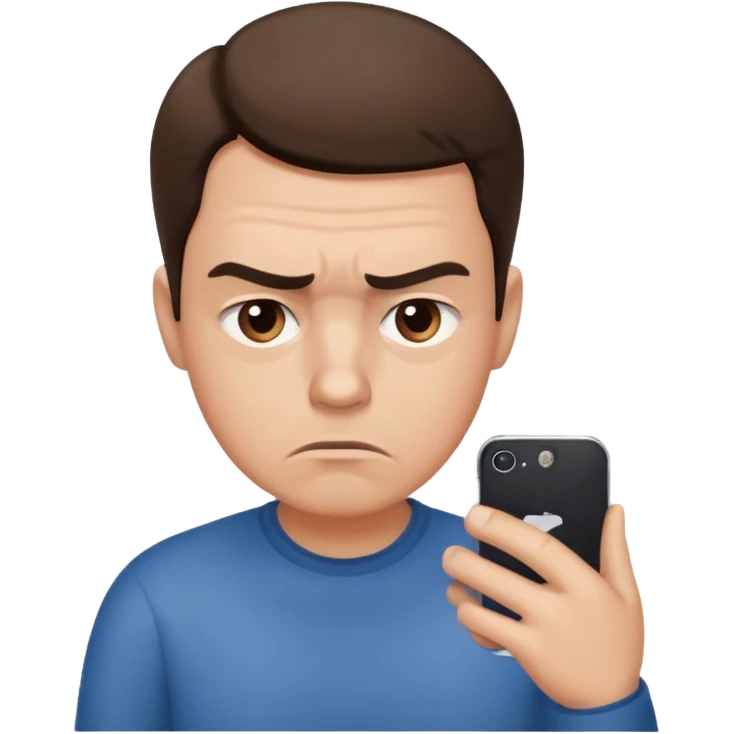 Checking phone worried emoji