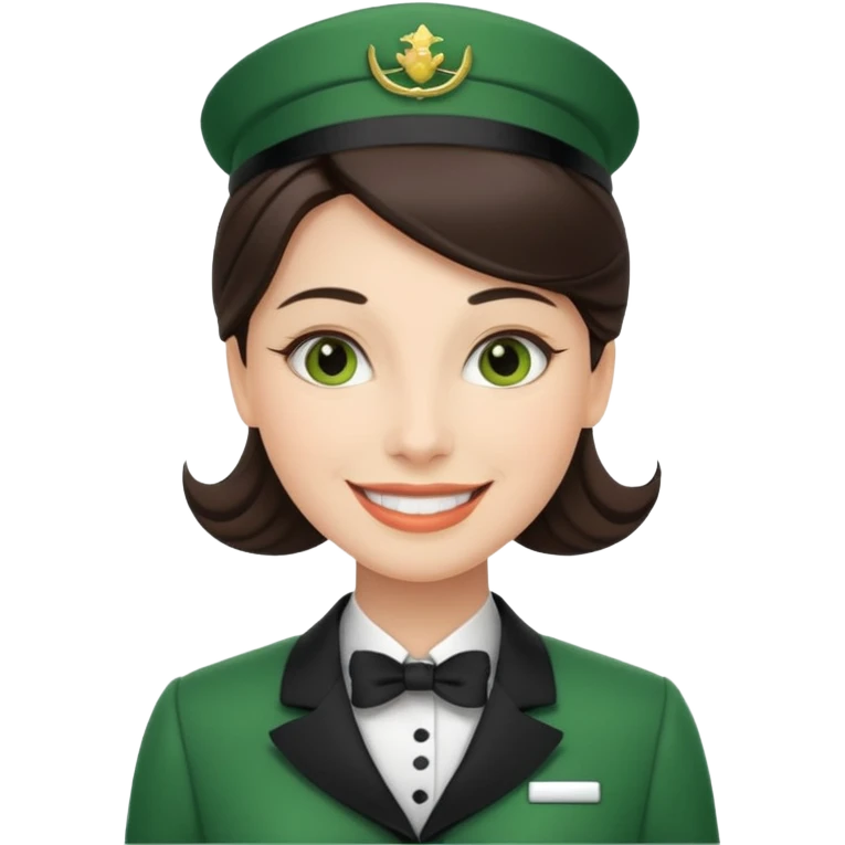 Lady hotel butler with green uniform  emoji
