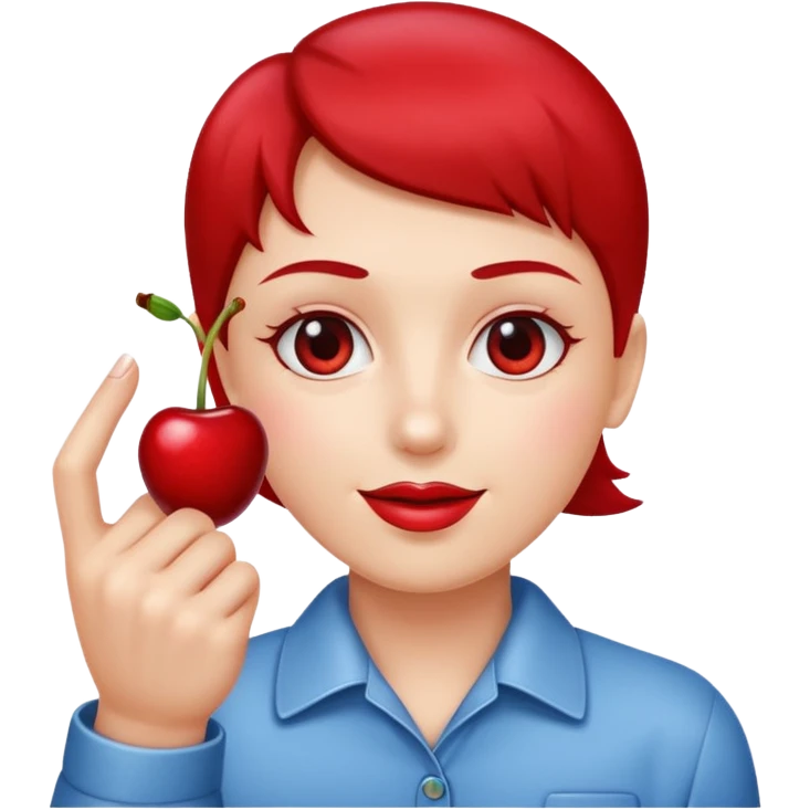 Holding a cherry between two fingers emoji