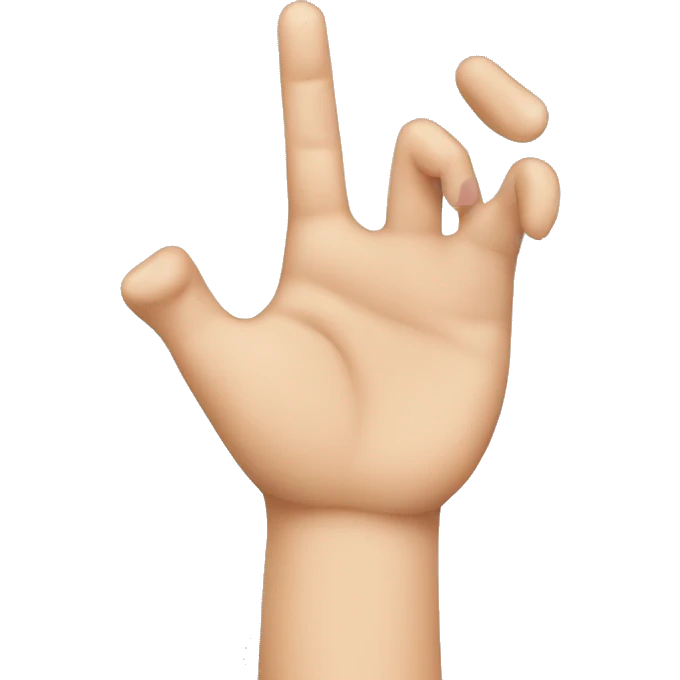 A hand holding up only pointer finger ,middle finger and ring finger emoji