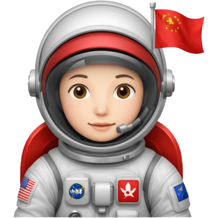 astronaut holding red flag emoji
