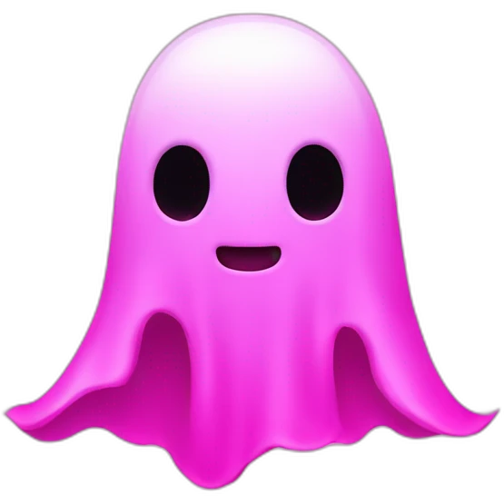 À pink néon ghost emoji