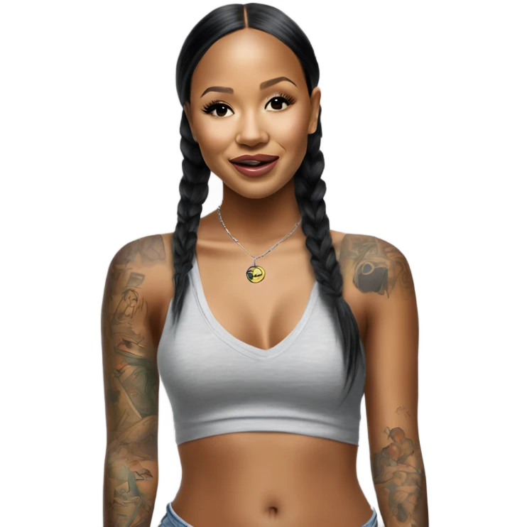 3d Hyper Realistic tattoo Karrueche Tran photo  emoji