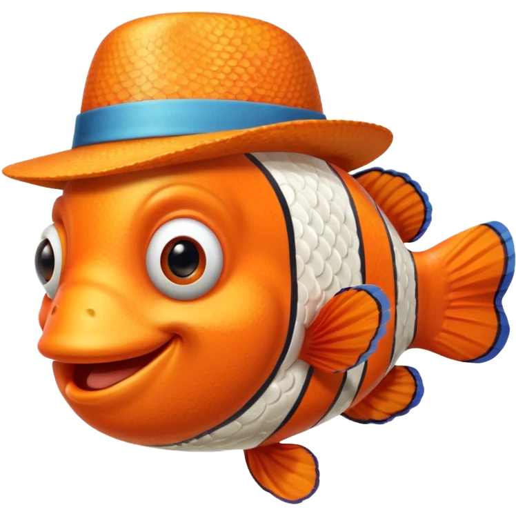 Clownfish with a fedora, smiling emoji