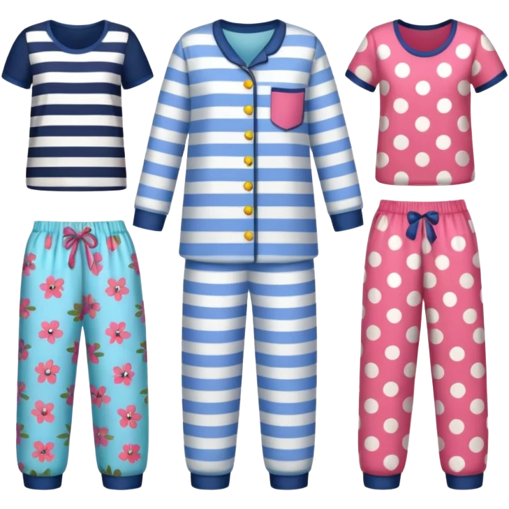 Pajama, different pattern emoji