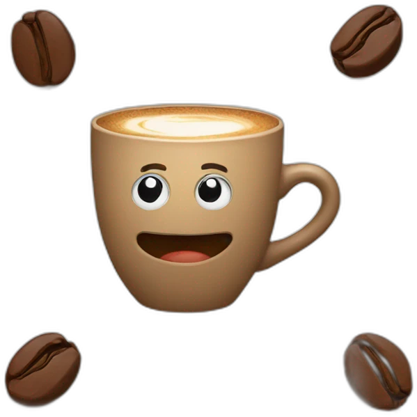 a cup of coffee is walking emoji